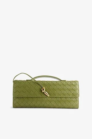 Bottega Veneta Womens Andiamo Leather Clutch
