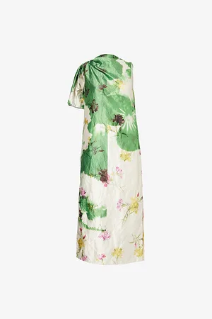 Erdem Womens Floral Bow-Embellishment Woven Midi Dress