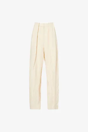 Stella McCartney Womens Wide-Leg Pleated Woven Trousers