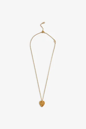 VALENTINO GARAVANI Womens Heart V-Logo Metal Necklace