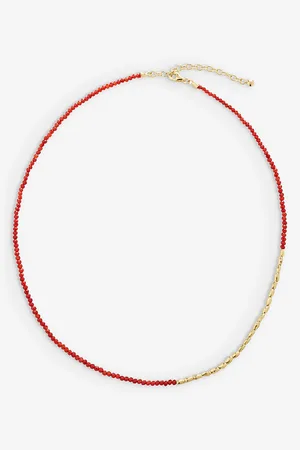 Monica Vinader Womens Mini Nugget Recycled 18ct Yellow Gold-Plated Vermeil Sterling Silver Necklace