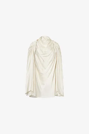 Rick Owens Womens Claudette Pleated Woven Blouse
