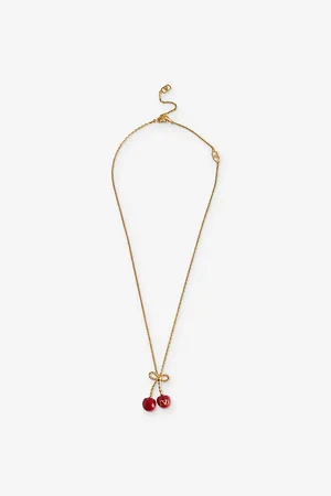 VALENTINO GARAVANI Womens Cherry Metal and Enamel Necklace