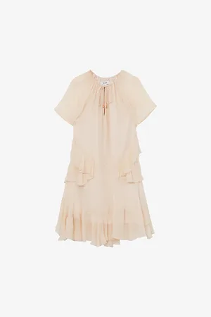 Reiss Womens Lexie Ruffle-Trim Woven Mini Dress