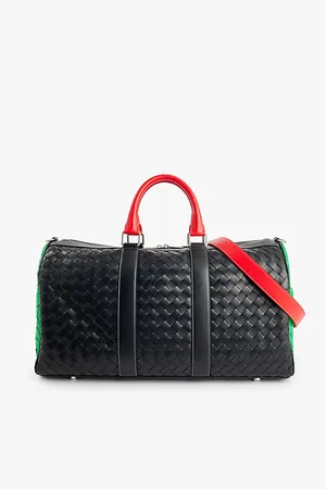 Bottega Veneta Mens Intrecciato Colour-Block Leather Holdall