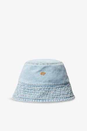Claudie Pierlot Womens Logo-Embroidered Denim Bucket Hat