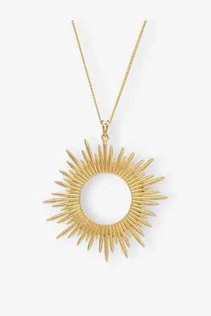 Rachel Jackson Womens Electric Goddess Statement 22ct Yellow -Plated Sterling-Silver Necklace