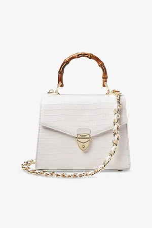ASPINAL OF LONDON Womens Mayfair Midi 2 Croc-Embossed Leather Top-Handle Bag