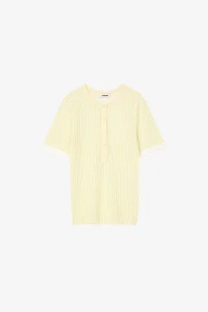 Sandro Womens Short-Sleeve Pointelle-Knit Jumper