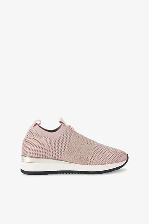 Carvela Womens Janeiro 2 Crystal-Embellished Knitted Low-Top Trainers