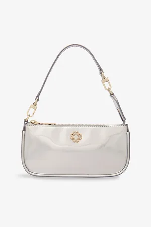 Maje Womens Sarah Mirrored Leather Clutch Bag