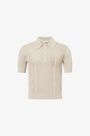 Lanvin Mens Short-Sleeve Knitted Polo Shirt