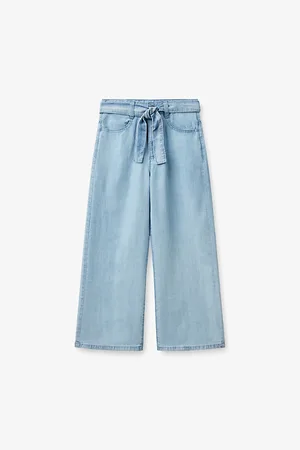 Benetton Wide Fit Denim Jeans With Waist Sash 6-14 Years
