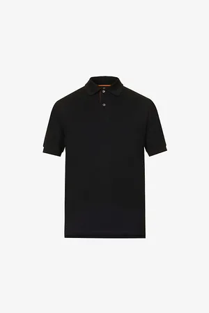 Paul Smith Mens Striped-Placket Regular-Fit Cotton-Piqué Polo Shirt