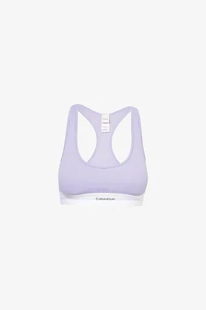 Calvin Klein Womens Scoop-Neck Modal Ribbed Cotton-Blend Bralette