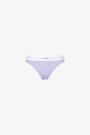 Calvin Klein Womens Bikini Modal Ribbed Cotton-Blend Briefs