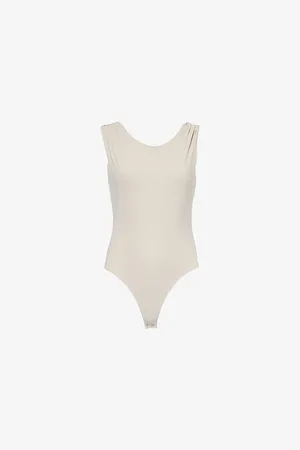 AGOLDE Womens Ara Scoop-Neck Stretch-Jersey Bodysuit