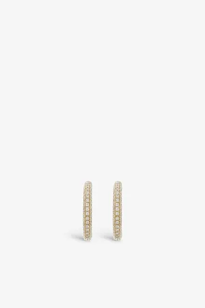 Roxanne First Pave Diamond 14ct Yellow-Gold and Diamond Hoop Earrings