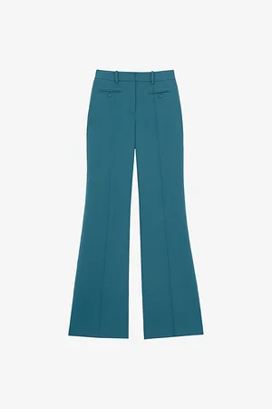 Reiss Womens Abbey Flared-Leg High-Rise Stretch-Woven Trousers