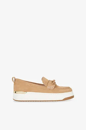 Dune Womens Glide Suede Flatform Loafers