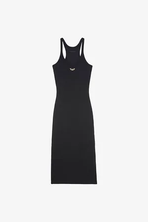Zadig & Voltaire Womens Astra Logo-Embellished Stretch-Cotton Tank Dress