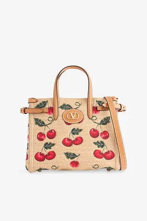 VALENTINO GARAVANI Womens Antibes Cherry Small Cotton Tote Bag