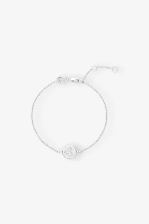 Astrid & Miyu Womens Zodiac Leo Rhodium-Plated Sterling- and Cubic Zirconia Pendant Bracelet