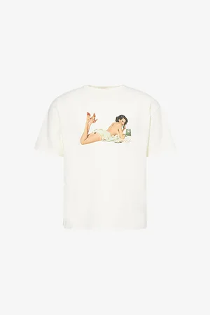 Duke & Dexter Mens Pin Up Crewneck Cotton-Jersey T-Shirt