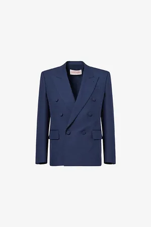 VALENTINO GARAVANI Mens Double-Breasted Peak-Lapel Wool Blazer
