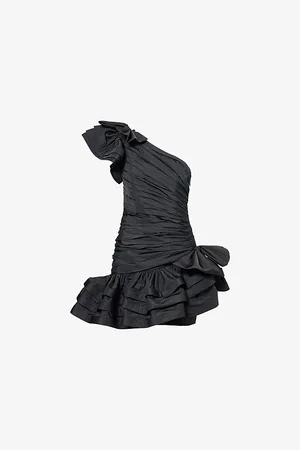 Alessandra Rich Womens Taffeta Bows Woven Mini Dress