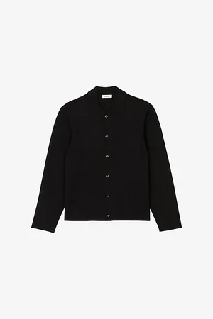 Sandro Mens Regular-Fit Long-Sleeve Knitted Overshirt