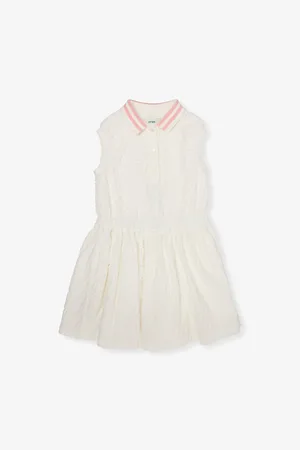 Fendi Polo Collar Logo Cotton-Blend Terry Mini Dress 4 - 12+ Years