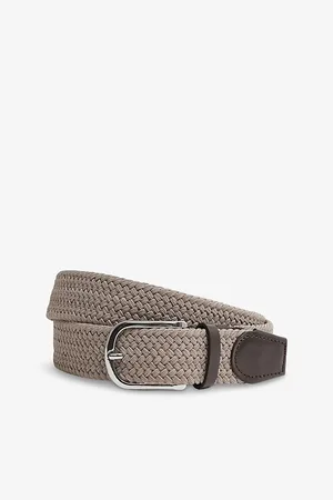 Reiss Mens Elmont Plaited-Weave Woven Belt