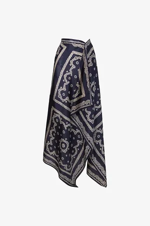 By Malina Womens Graphic-Print Silk Sarong