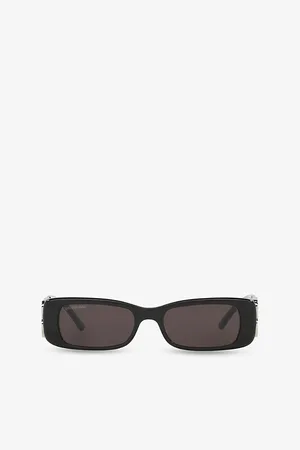 Balenciaga Womens Bb0096S Dynasty Rectangle-Frame Acetate Sunglasses