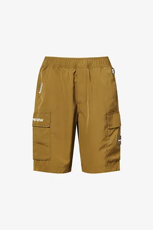 AAPE Mens Cargo Brand-Patch Woven Shorts