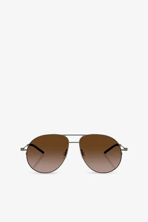 Moncler Womens Me4002 Flyze Pilot-Frame Steel Sunglasses