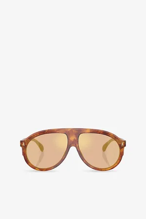 Moncler Womens Me6001 Fhaite Pilot-Frame Acetate Sunglasses