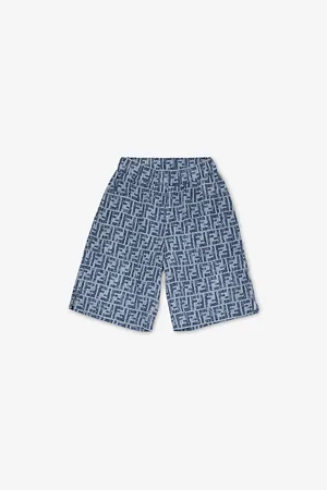 Fendi Monogram Two-Slip-Pockets Linen Shorts 6-12 Years