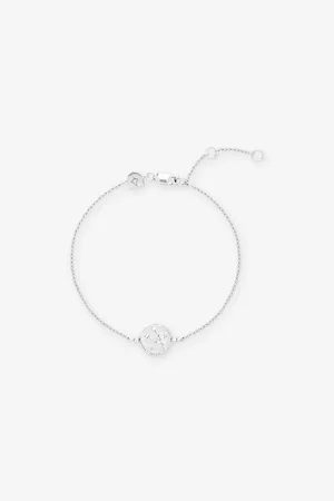 Astrid & Miyu Womens Taurus Zodiac Rhodium-Plated Sterling and Cubic Zirconia Pendant Bracelet