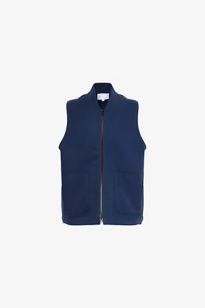 Adsum Mens Patch-Pocket Top-Stitch Fleece Vest