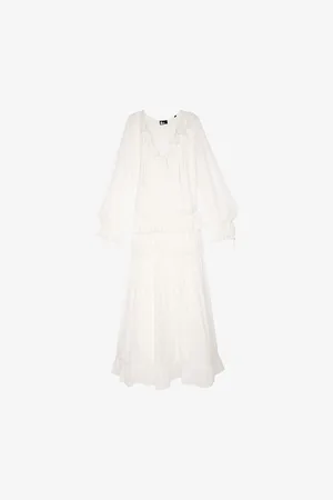 The Kooples Womens Long-Sleeve Tiered Woven Dress