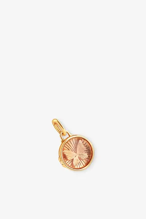 Astrid & Miyu Womens Coin Talisman 18ct Yellow Gold-Plated Sterling-Silver Charm
