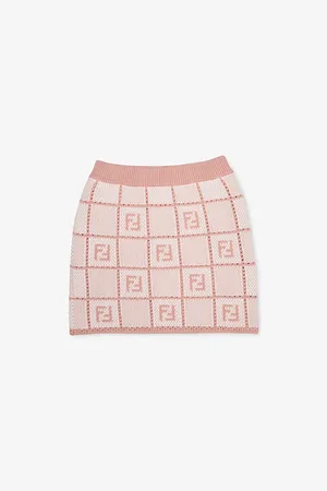 Fendi Monogram Check-Print Cotton-Blend Skirt 6-12 Years