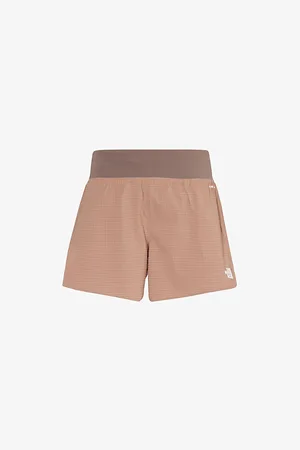 The North Face Womens Sunriser Logo Graphic-Print Stretch-Woven Shorts