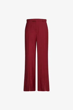 Gucci Womens Embroidered Curved-Hem Cotton-Poplin Shirt