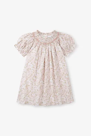 The Little White Company Petunia Flora-Print Cotton Mini Dress 18 Months - 6 Years
