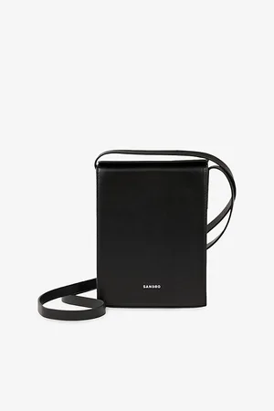 Sandro Mens Branded Leather Phone Pouch