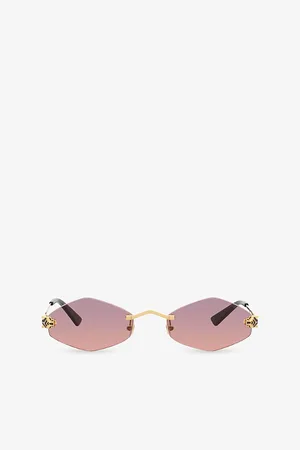 Cartier Womens ct0433S Cat Eye-Frame Metal Sunglasses