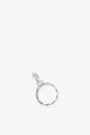 Astrid & Miyu Womens Coin Talisman Rhodium-Plated Sterling-Silver Charm